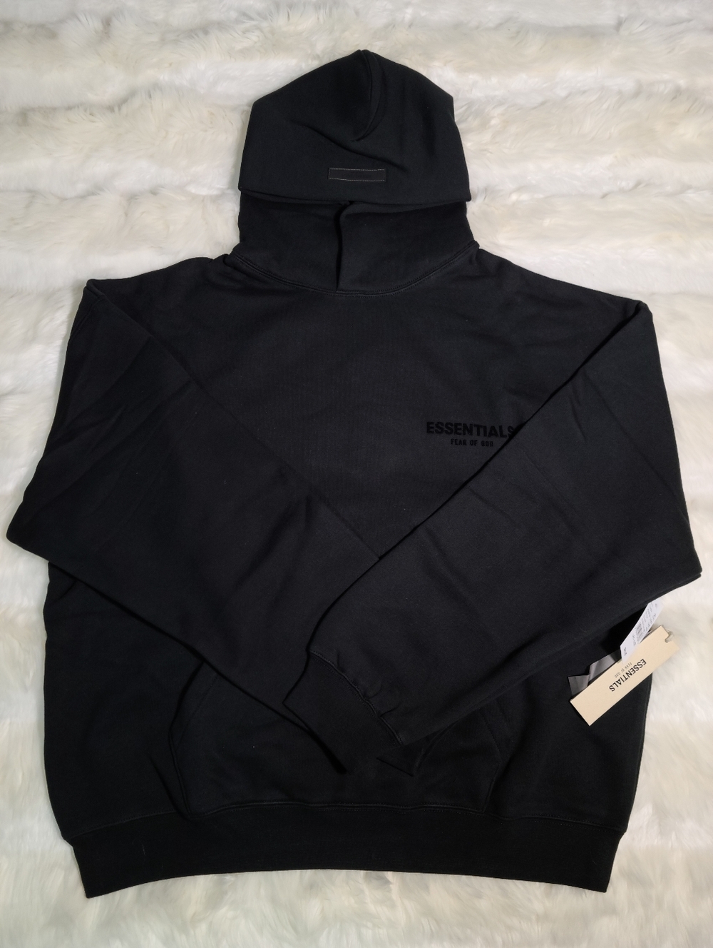 Fear of God Essentials Hoodie Pullover Stretch Lim Black Men Large NEW